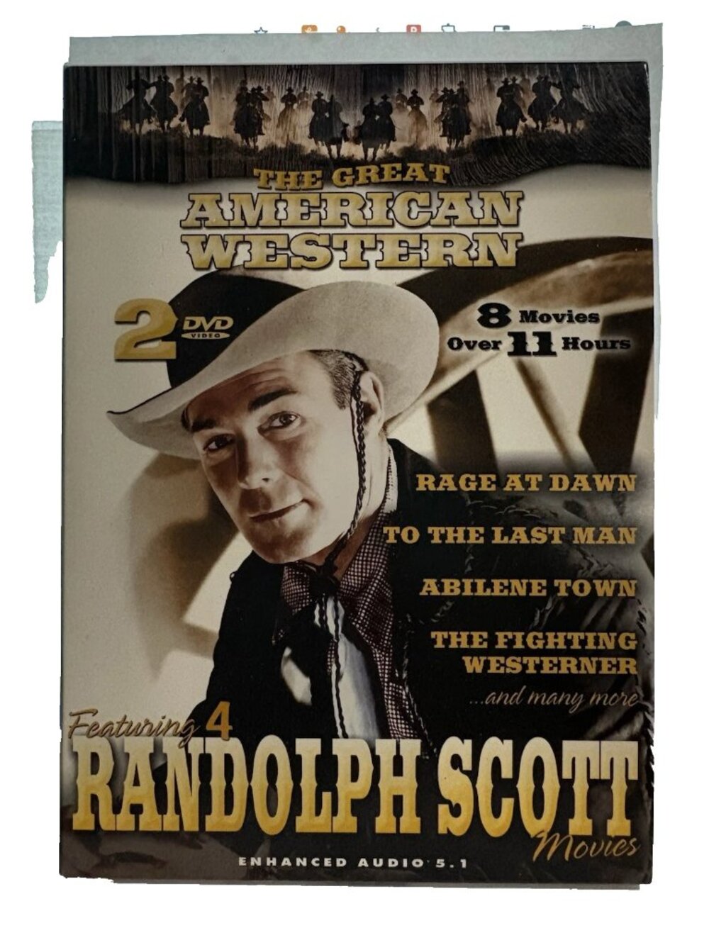 8 Vintage Films "The Great American Western" With Randolph Scott 2 DVD Set